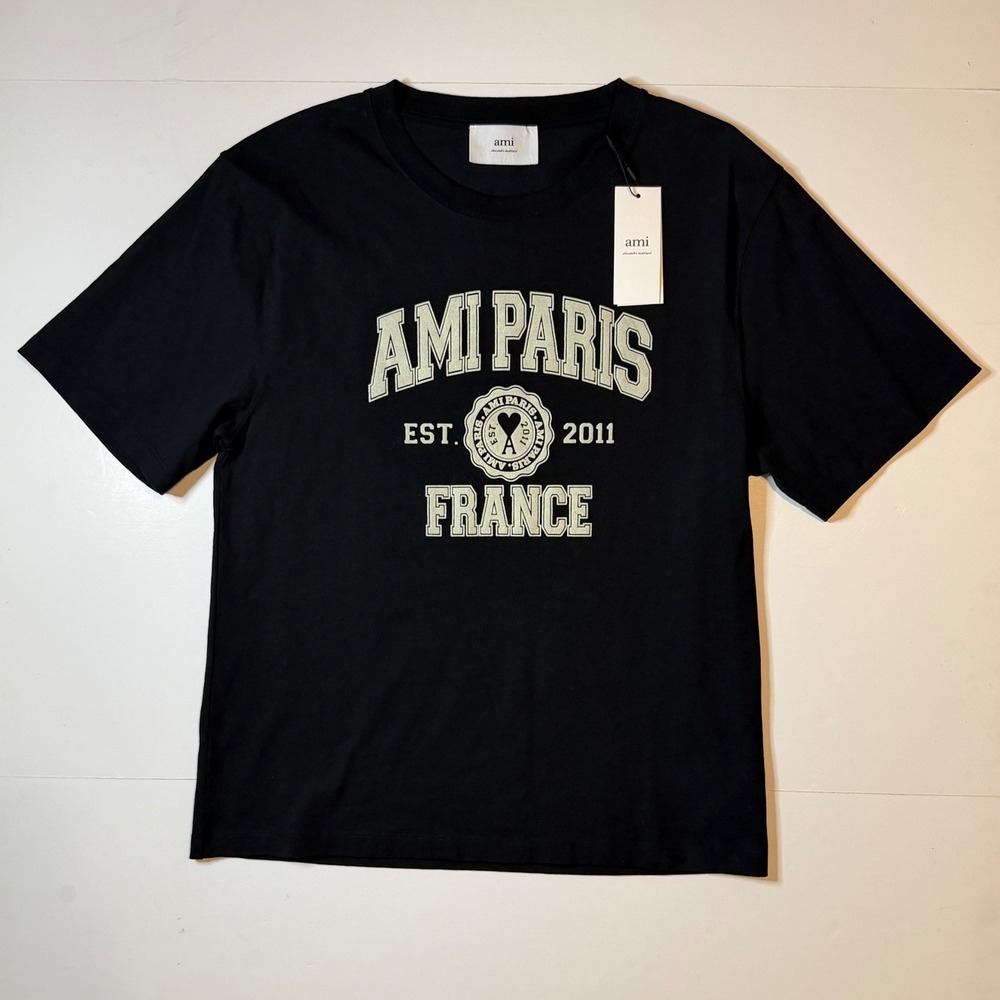 AMI Paris Alexandre Mattiussi France T-Shirt Black XL A243111 NOIR